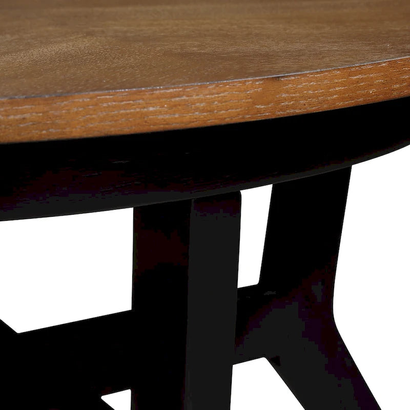 32inch runder Couchtisch aus Holz für das Wohnzimmer, runder Couchtisch aus Holz im Mid-Century-Bauernhausstil für Wohnungen, einfache Montage