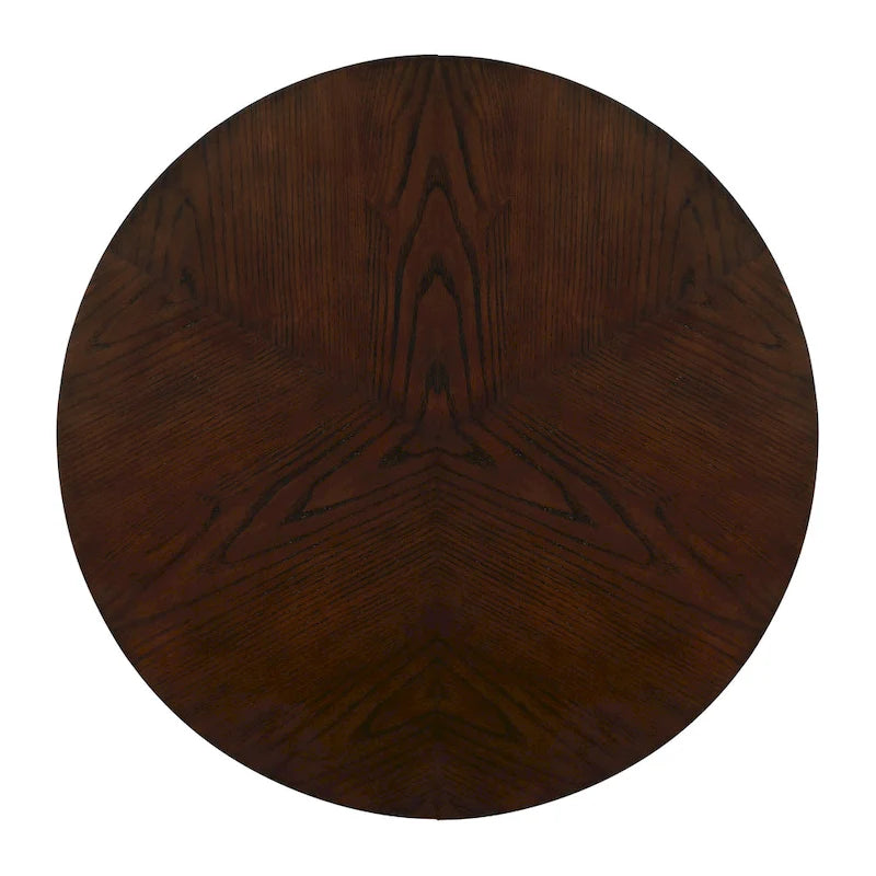 32inch runder Couchtisch aus Holz für das Wohnzimmer, runder Couchtisch aus Holz im Mid-Century-Bauernhausstil für Wohnungen, einfache Montage