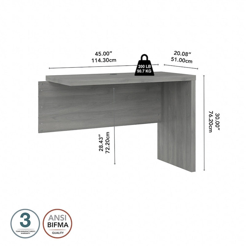 42W Desk Return/Bridge