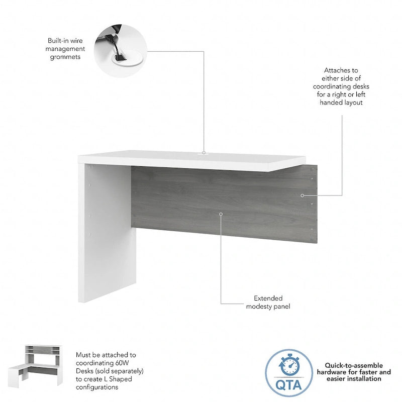 42W Desk Return/Bridge