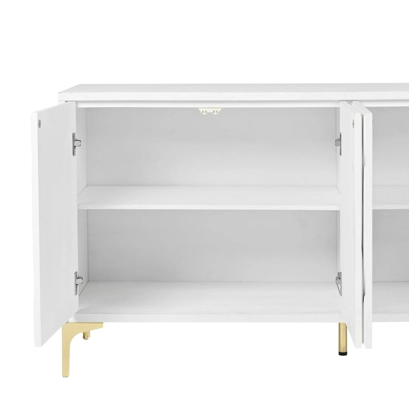 Carved 4-Door Sideboard Buffet Cabinet