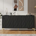 Carved 4-Door Sideboard Buffet Cabinet