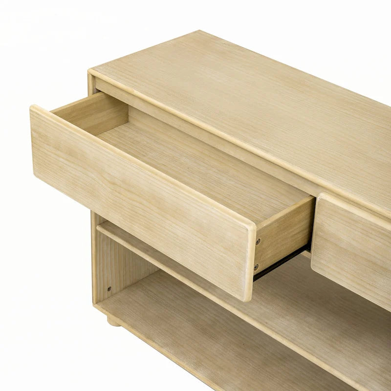 Console Table with Drawers and Shelves for Entryway