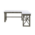 Marble Top Weathered Gray Writing Desk with Lift Top