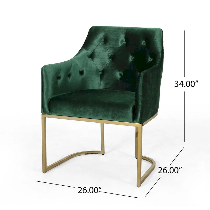 Moderner glamouröser Akzentstuhl mit Knopfheftung
