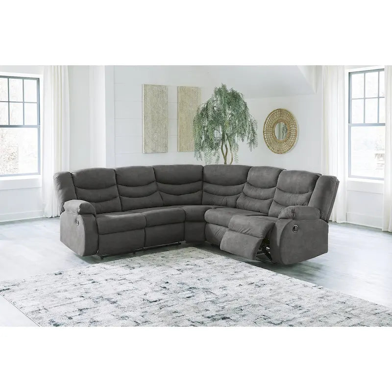 2-Piece Faux Leather Reclining Sectional - 99W x 99D x 40H