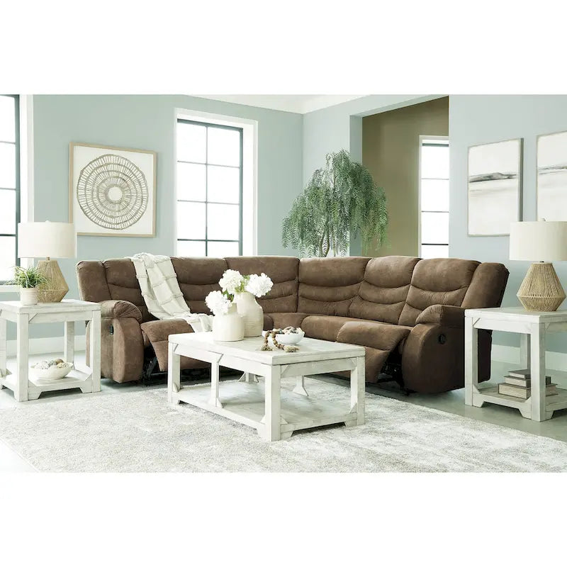 2-Piece Faux Leather Reclining Sectional - 99W x 99D x 40H