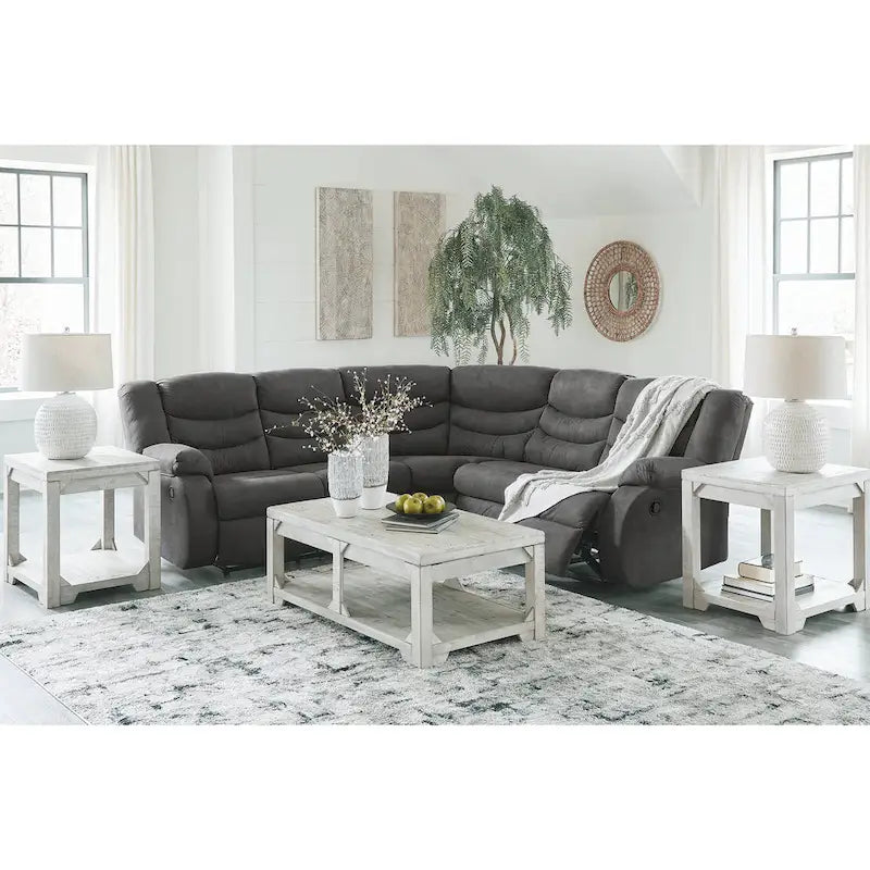 2-Piece Faux Leather Reclining Sectional - 99W x 99D x 40H