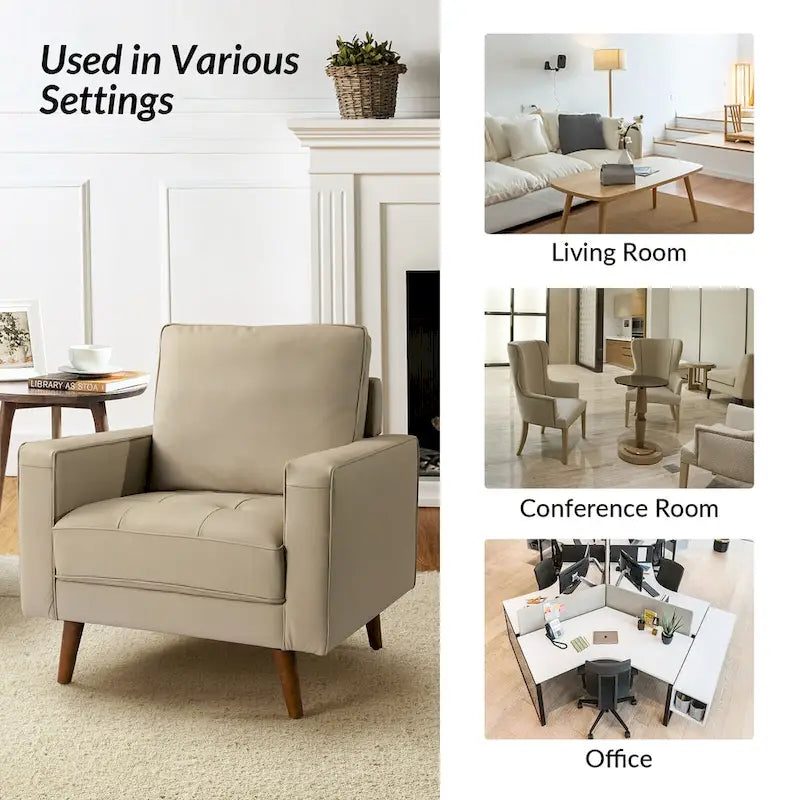 Sessel aus echtem Leder im Mid-Century-Stil (Set aus 2)