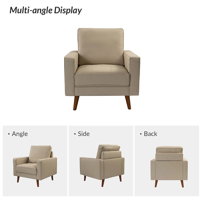 Sessel aus echtem Leder im Mid-Century-Stil (Set aus 2)