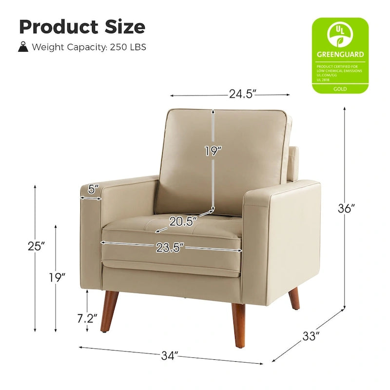 Sessel aus echtem Leder im Mid-Century-Stil (Set aus 2)