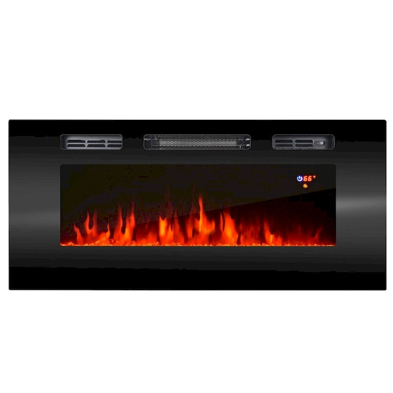 Moderner elektrischer Kamin als Wandeinheit mit Entertainment-Center