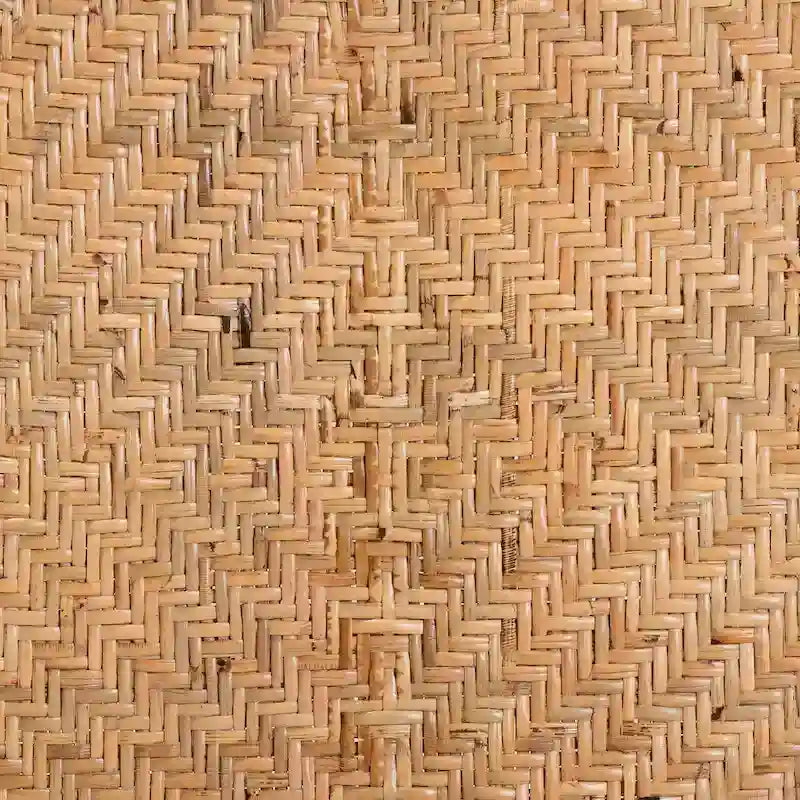Moderner Boho-Hocker aus natürlichem braunem Rattan
