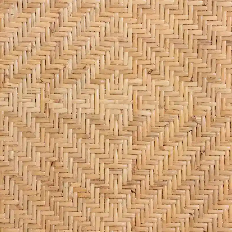 Moderner Boho-Hocker aus natürlichem braunem Rattan