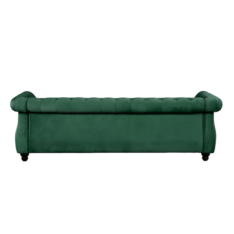 Mid-Century Modern Stationary Sofa with Button-Tufted Seat