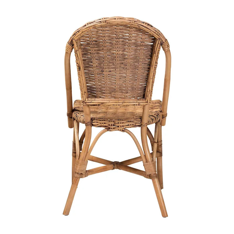 Moderner Boho-Esszimmerstuhl aus natürlichem Rattan