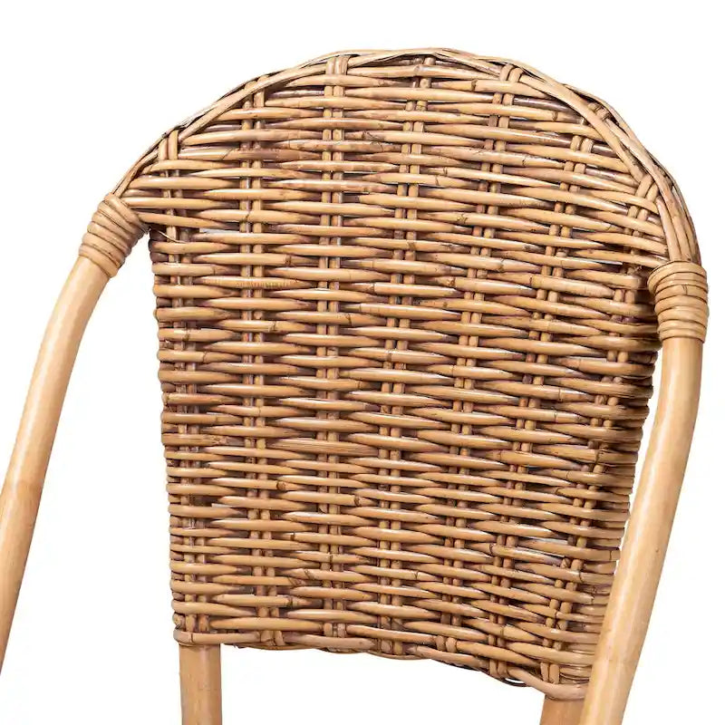 Moderner Boho-Esszimmerstuhl aus natürlichem Rattan