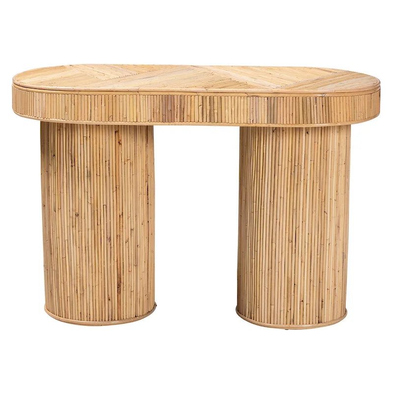 Modern Bohemian Natural Rattan Console Table