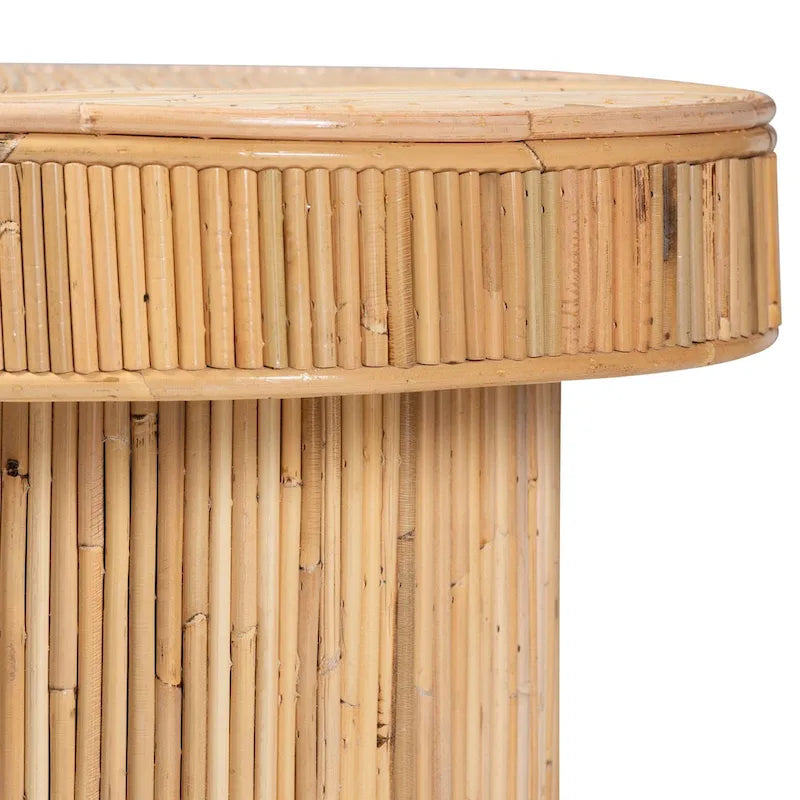 Modern Bohemian Natural Rattan Console Table