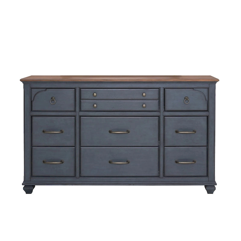 Americana Dresser, No Assembly Required, Corduroy Blue Finish