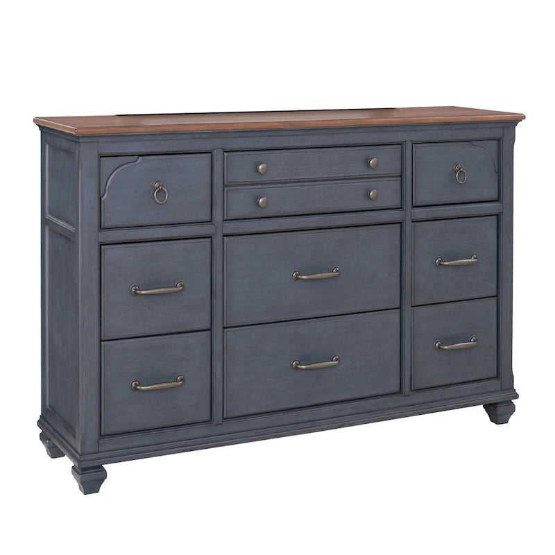 Americana Dresser, No Assembly Required, Corduroy Blue Finish