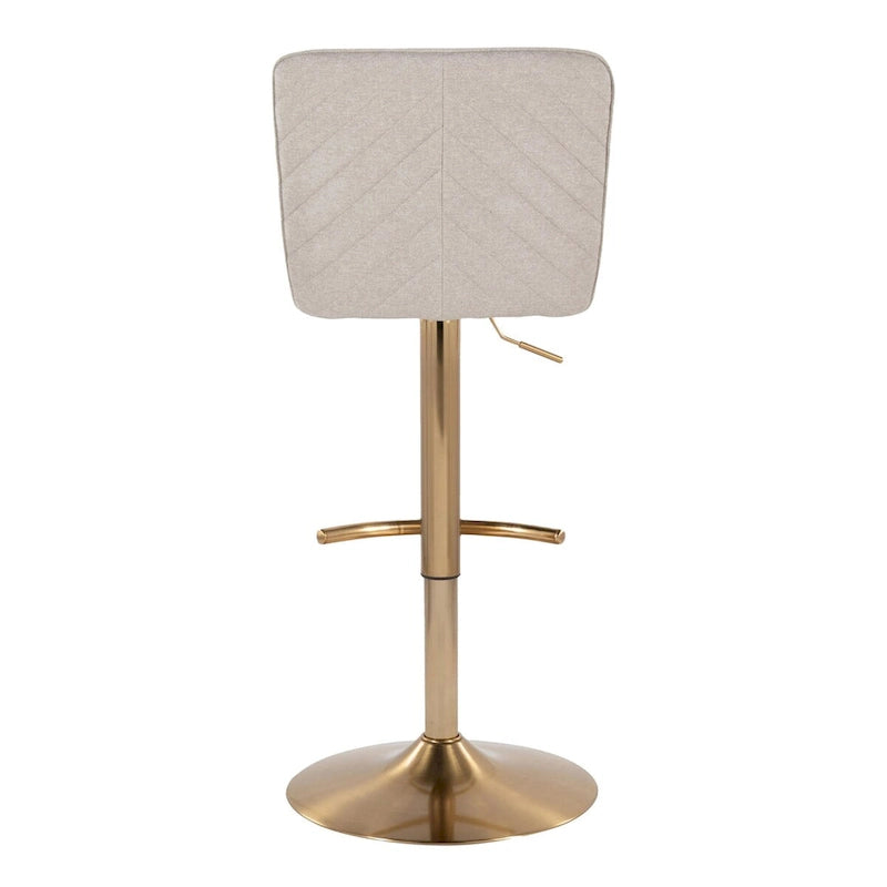 Adjustable Swivel Bar Stool with Chevron Tufted Back (Set of 2)