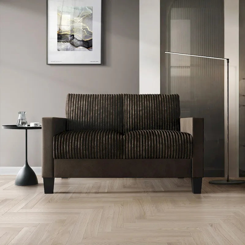 Zweisitzer-Sofa aus Samt mit Cordbezug im Mid-Century-Modern-Stil