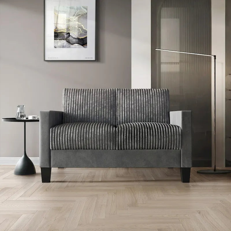 Zweisitzer-Sofa aus Samt mit Cordbezug im Mid-Century-Modern-Stil