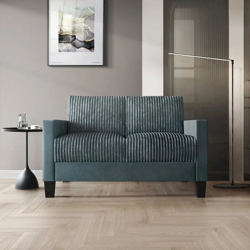 Zweisitzer-Sofa aus Samt mit Cordbezug im Mid-Century-Modern-Stil