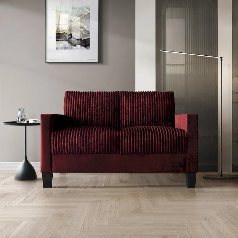 Zweisitzer-Sofa aus Samt mit Cordbezug im Mid-Century-Modern-Stil