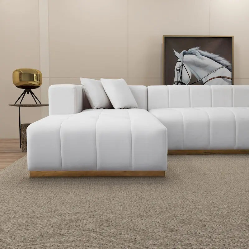 3-Piece Velvet U-Shaped Corner Sectional Sofa