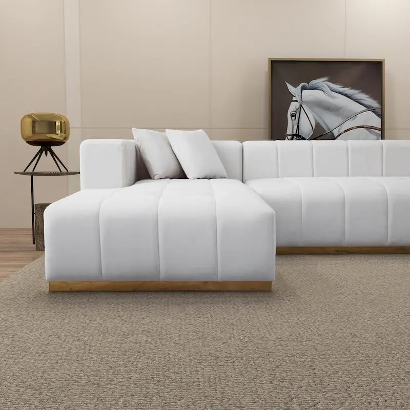 3-Piece Velvet U-Shaped Corner Sectional Sofa