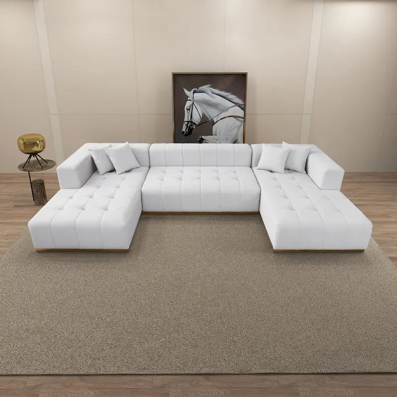 3-Piece Velvet U-Shaped Corner Sectional Sofa