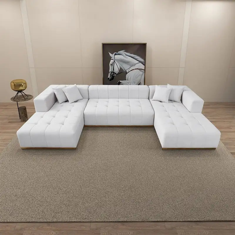 3-Piece Velvet U-Shaped Corner Sectional Sofa