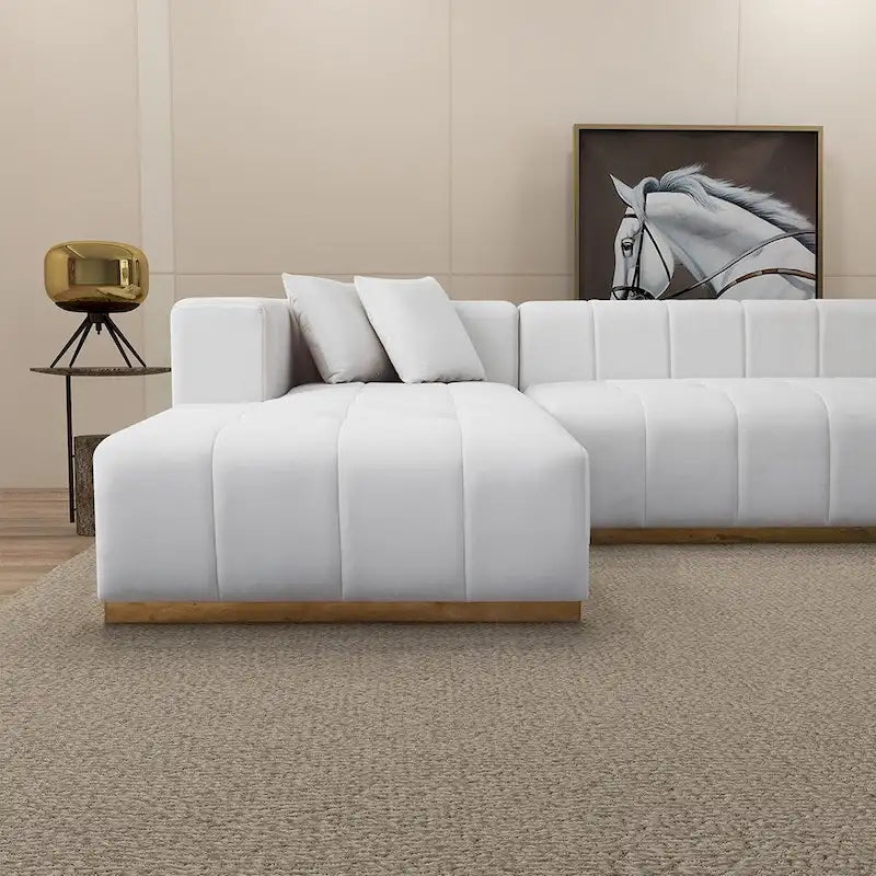 3-Piece Velvet U-Shaped Corner Sectional Sofa