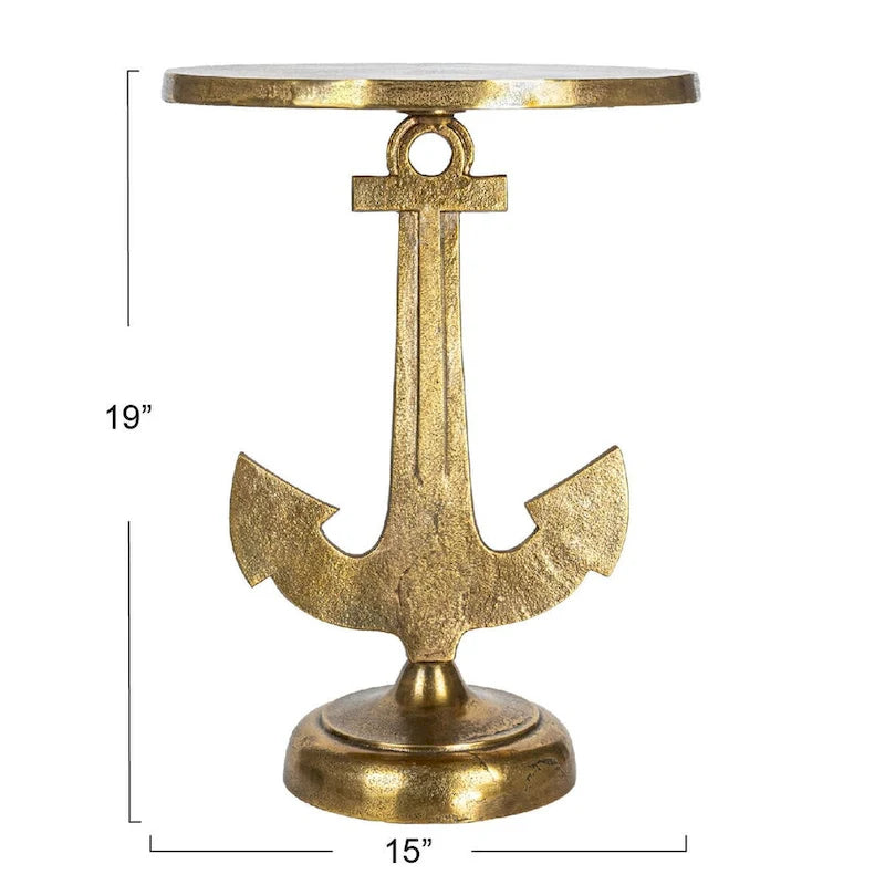 Nautical Accent Table with Anchor Base - 15.0L x 15.0W x 19.0H