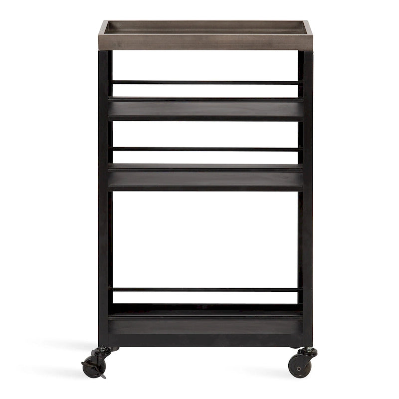 Industrieller Aufbewahrungswagen aus Metall - 18x7x30