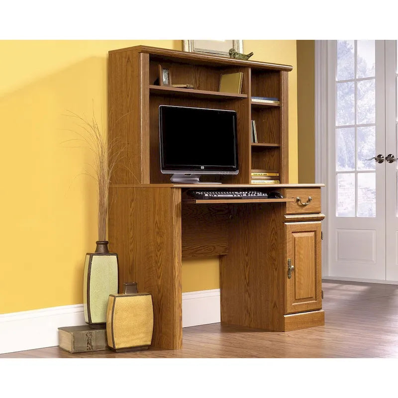 Carolina Oak Computer Desk with Hutch