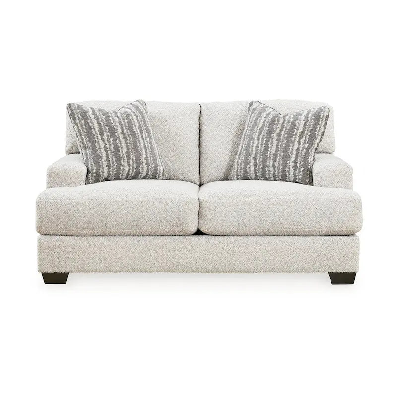 68-Inch Oversized Loveseat with 2 Accent Pillows, Gray Polyester