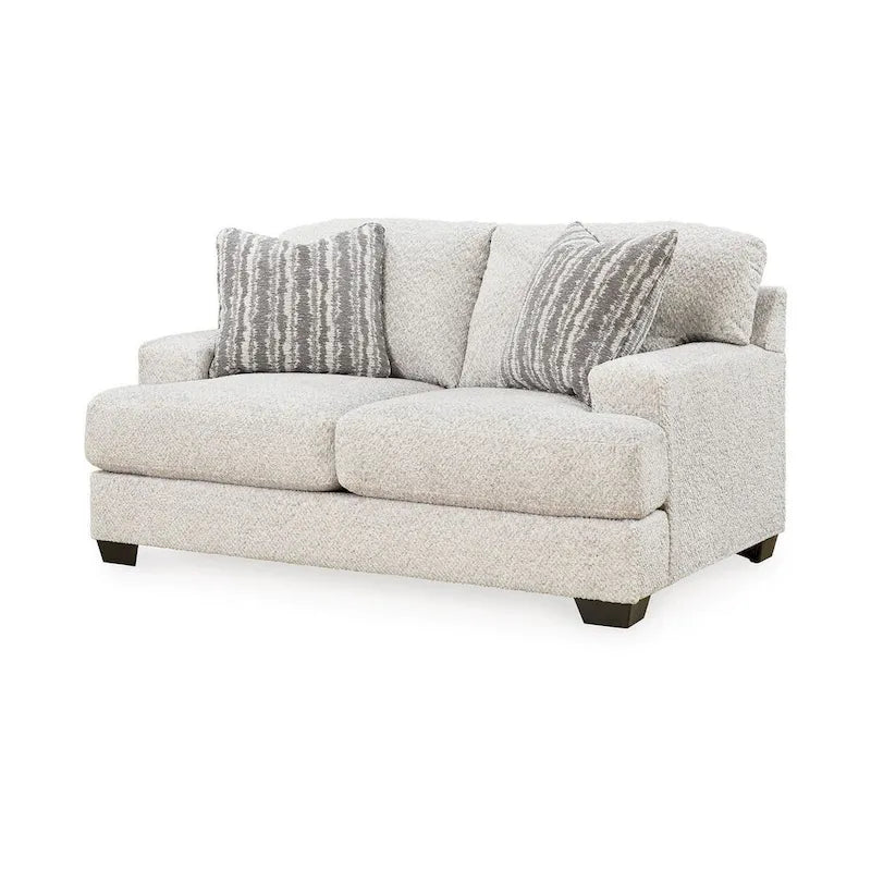 68-Inch Oversized Loveseat with 2 Accent Pillows, Gray Polyester