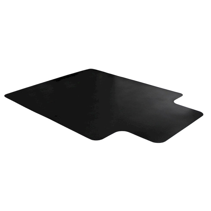 Black Vinyl Lipped Chair Mat for Hard Floor - 45x53