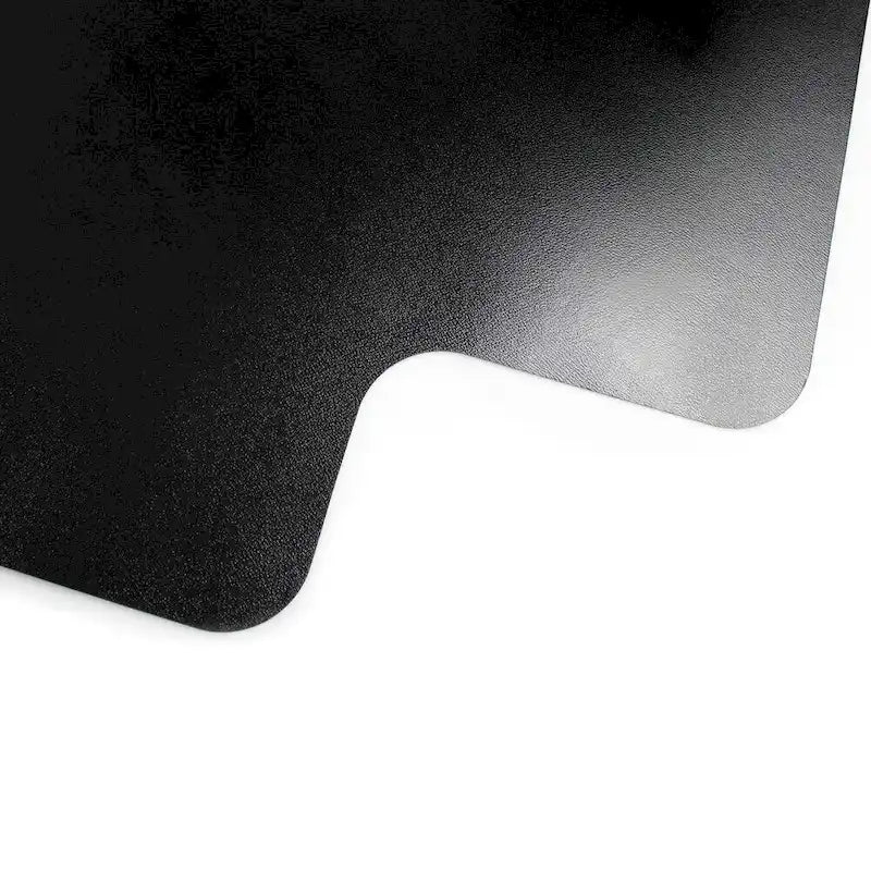 Black Vinyl Lipped Chair Mat for Hard Floor - 45x53