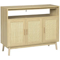 Boho-Sideboard mit Rattan-Türen, Natur