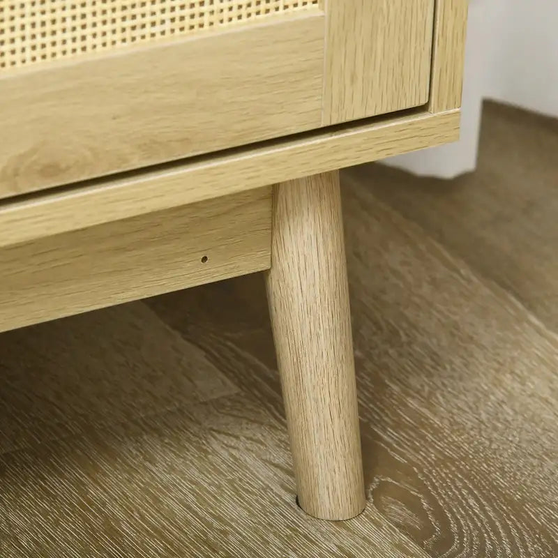 Boho-Sideboard mit Rattan-Türen, Natur