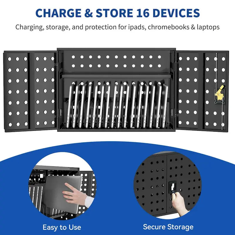 Metal Charging Cabinet with Lock and Ventilation