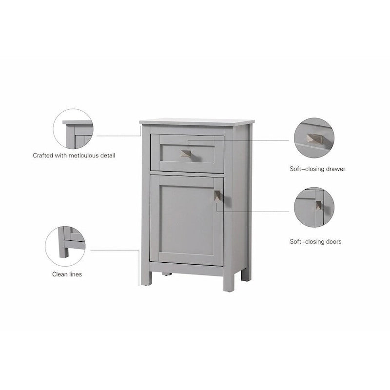 18-Inch Bathroom Storage Freestanding Cabinet
