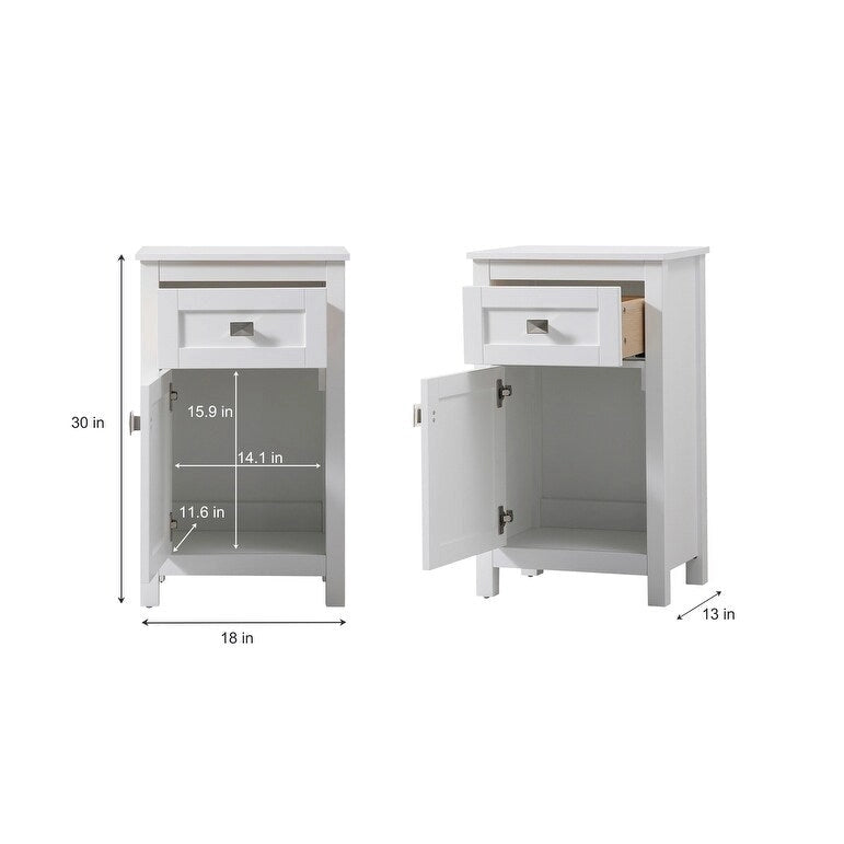 18-Inch Bathroom Storage Freestanding Cabinet