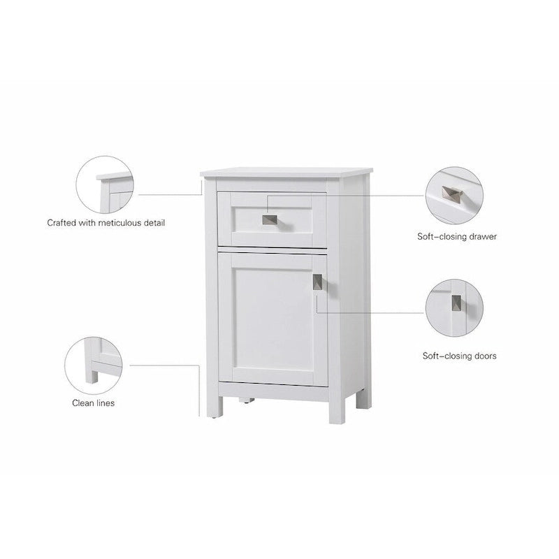 18-Inch Bathroom Storage Freestanding Cabinet